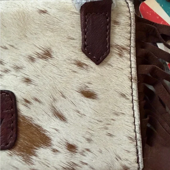 Western Bag Genuine Leather Fringe Bag Cowgirl Southwestern Style Cowhide - Picture 6 of 6